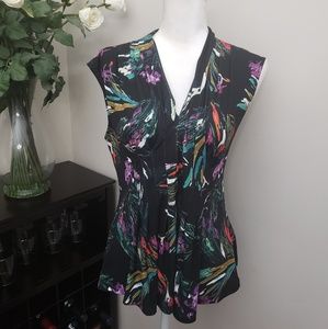 Catherine Melandrino Sleeveless Printed Blouse